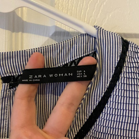 ZARA Eyelet & Embroidery Tie Waist Flutter Sleeve Dress - Picture 3 of 6